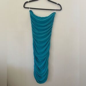 See You Monday Los Angeles Blue Form Fitted strapless dress size large NWT